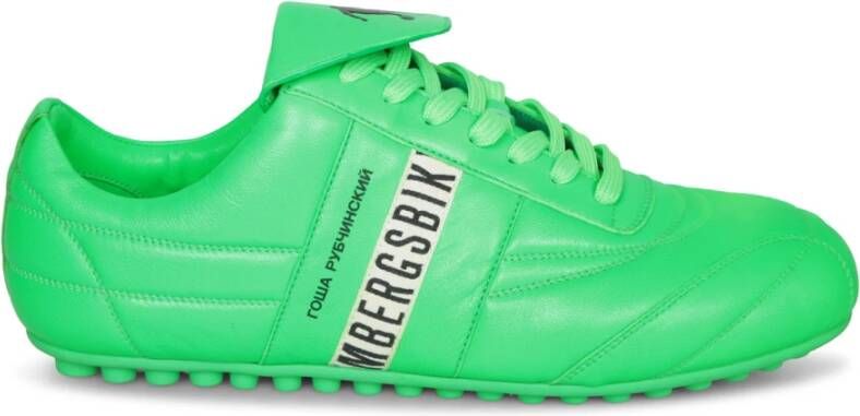 Bikkembergs Groene Leren Sneakers Sportieve Stijl