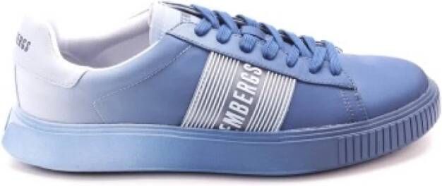 Bikkembergs Heren Leren en Textiel Sneakers Blue Heren