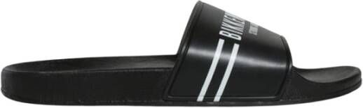 Bikkembergs Platte PVC-muiltjes met logoprint Black Heren