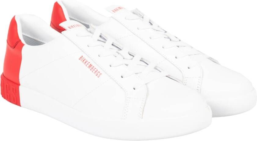 Bikkembergs Vetersneakers met Contrasterende Achterkant White Heren