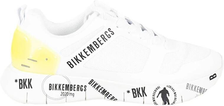 Bikkembergs Vetersneakers met logopatroon Wit Heren