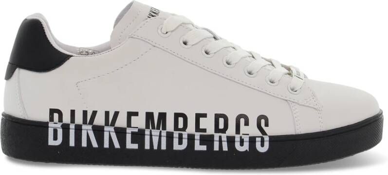Bikkembergs Witte en Zwarte Sneakers van Microvezel White Heren