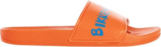 Bikkembergs Platte schoenen met bedrukt logo Orange