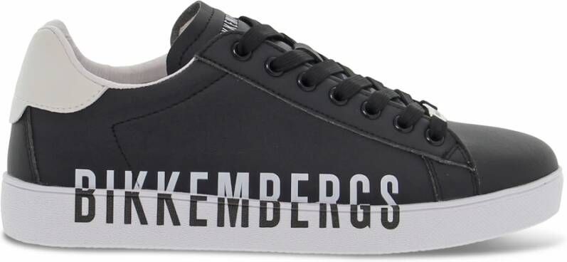 Bikkembergs Zwarte en witte sneakers van microvezel Black Heren