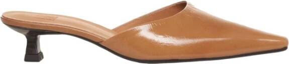 Billi Bi Beige Leren Vierkante Neus Pumps