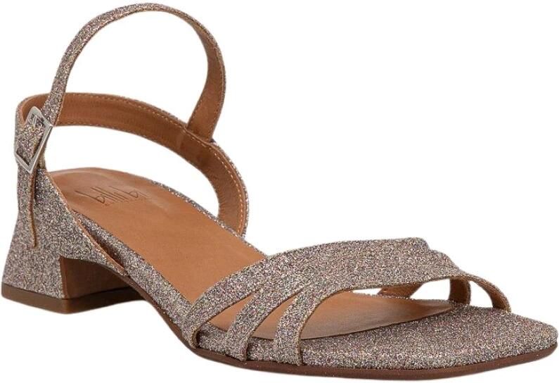 Billi Bi Sandalen met glitterblokhak