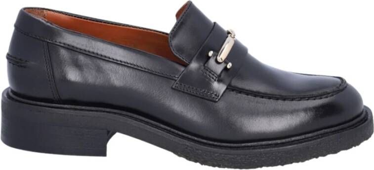 Billi Bi Handgemaakte Zwarte Leren Loafers Black Dames