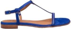 Billi Bi Platte Suède Sandalen Blauw Dames