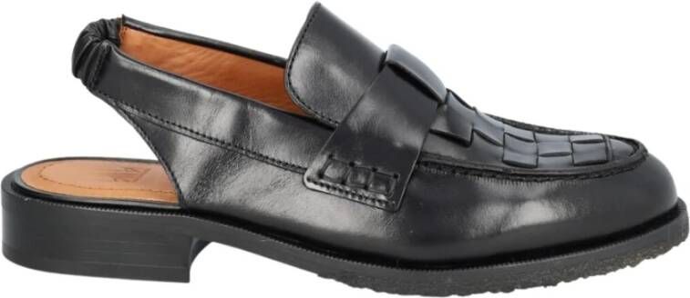 Billi Bi Stijlvolle handgemaakte zwarte leren loafers Black Dames