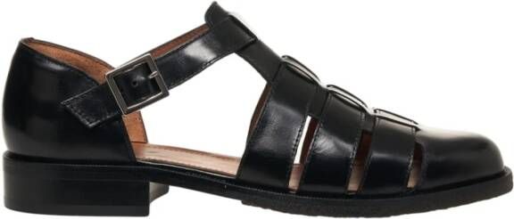 Billi Bi Zwarte leren sandalen met enkelband