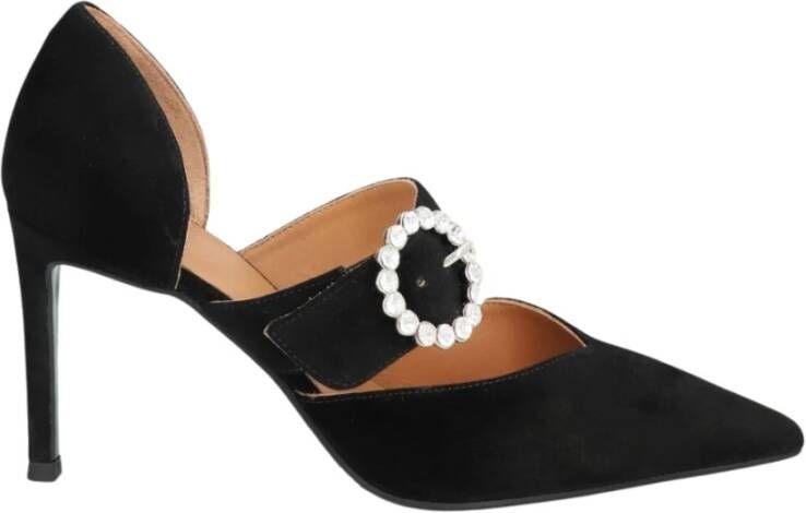 Billi Bi Zwarte suède pump met puntige neus Black Dames