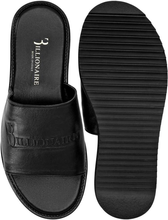 Billionaire Leren Flat Gummy Sandalen
