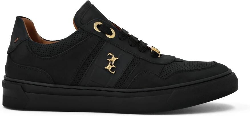 Billionaire Nubuck Croco Printed Lo-Top Sneakers