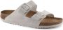 Birkenstock Antiek Wit Suède Leren Sliders White Heren - Thumbnail 9