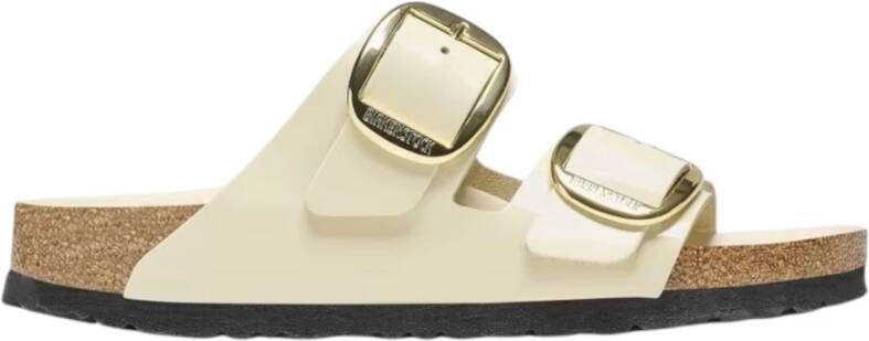 Birkenstock Arizona Big Buckle Natural Leather Patent High Shine Ecru Narrow - Foto 3