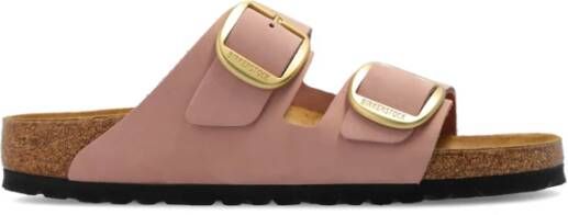 Birkenstock Klassieke Big Buckle Nubuck Leren Sandaal Pink Dames