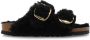 Birkenstock Arizona Big Buckle Shearling Sandalen Black Dames - Thumbnail 1