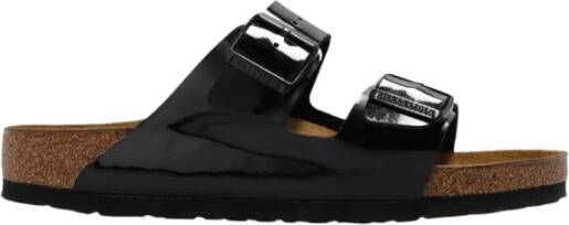 Birkenstock Arizona BS leren slippers Zwart Dames