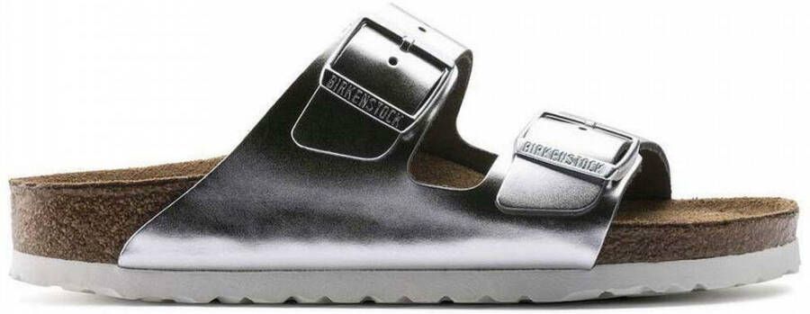 Birkenstock Arizona Dames Slippers Metallic Silver Narrow fit | Zilver | Leer - Foto 4