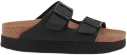 Birkenstock Sandals Arizona Platform Vegan Birko-Flor Zwart Dames