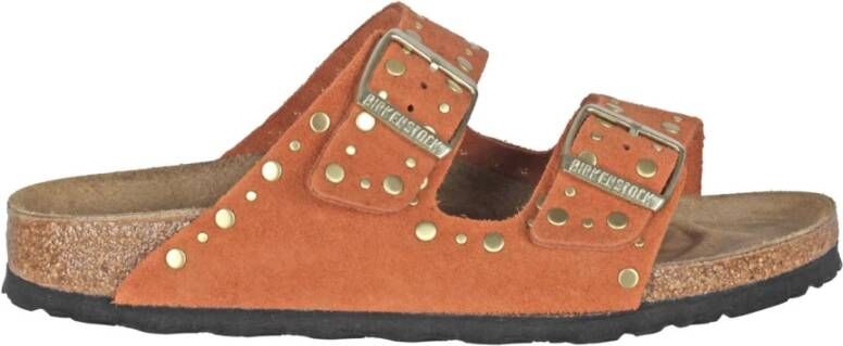 BIRKENSTOCK Teenslippers Dames Arizona Rivet Border Maat: 35 Materiaal: Suède Kleur: Oranje - Foto 4