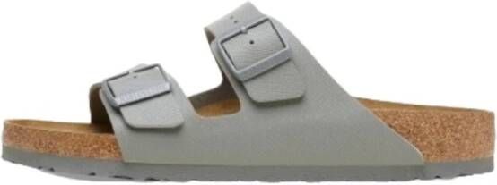 Birkenstock Arizona Saffiano Leder Sandalen Gray Heren