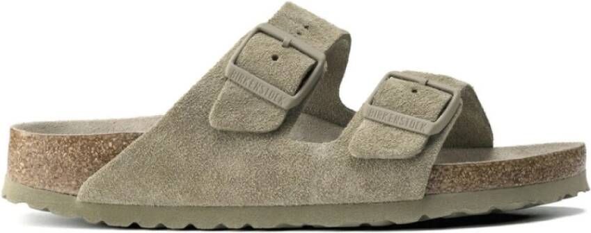 Birkenstock Arizona SFB Regular Faded Khaki Sandalen Green Heren