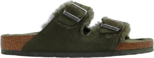 Birkenstock Shearling Arizona Sandalen Green Heren