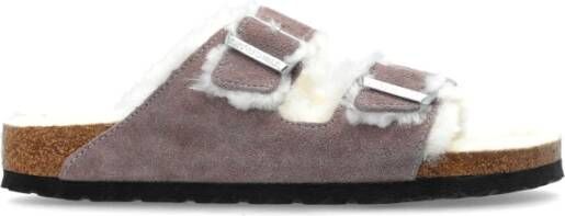 Birkenstock Arizona Shearling Slides Purple Dames