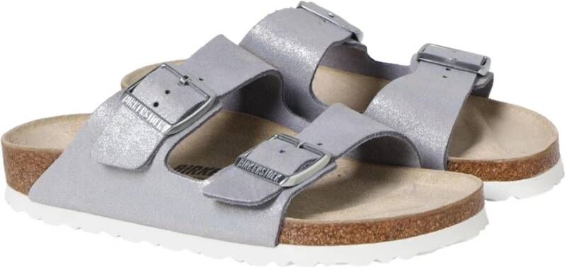 Birkenstock Arizona Shimmering Sliders Gray Dames