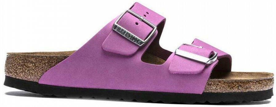 Birkenstock Arizona Soft Footbed Nubuck Sandals Paars Dames - Schoenen.nl