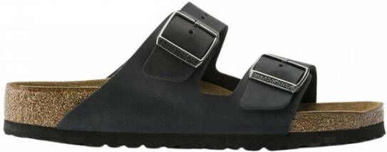 Birkenstock Arizona Soft Footbed Oiled Leather Sandals Zwart Dames