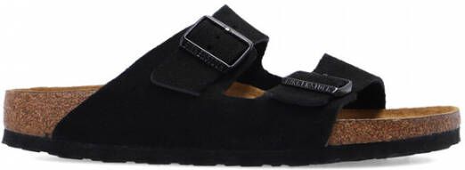 Birkenstock Arizona Soft Footbed Suede Leather Sandals Zwart Dames