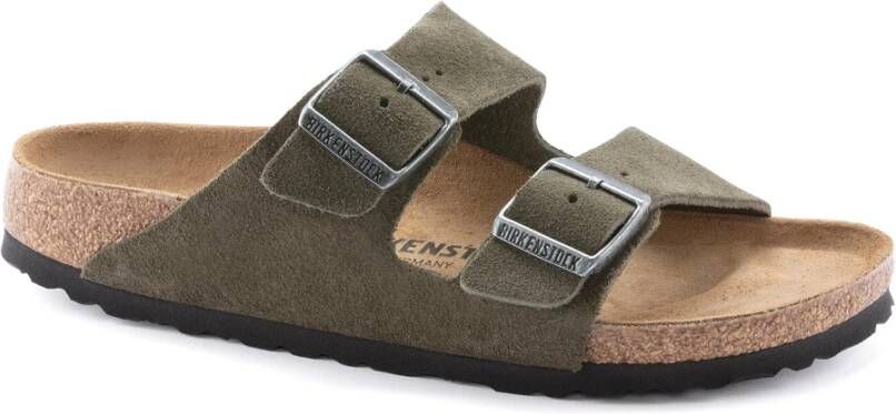 Birkenstock Arizona Suede Sandalen Thyme Green Dames