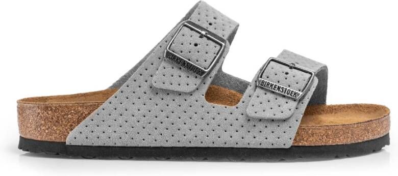 Birkenstock Arizona VL Grijze Leren Sandalen