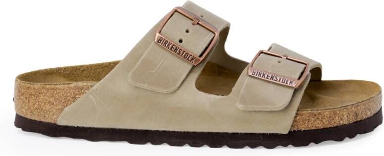 Birkenstock Beige Comfort Sandalen met Gesp Sluiting Beige Dames