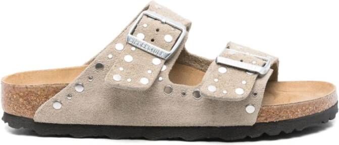Birkenstock Beige Leren Sandalen Comfort Stijl Beige Dames