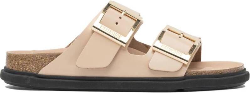 Birkenstock Beige Leren Sandalen voor Vrouwen