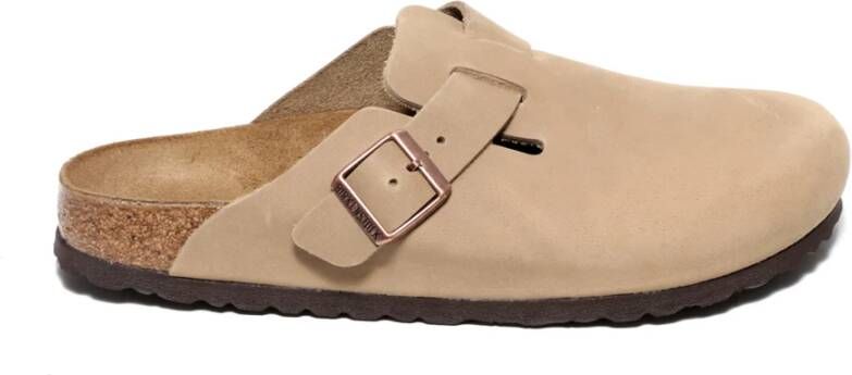 Birkenstock Beige Nubuck Leder Clog Beige Dames
