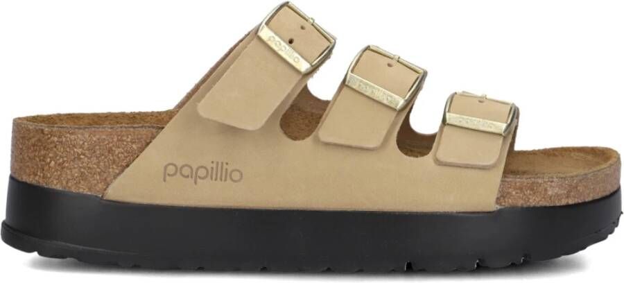 BIRKENSTOCK Slippers Dames Florida Iii Pap Flex Platform Maat: 41 Materiaal: Nubuck Kleur: Beige - Foto 2