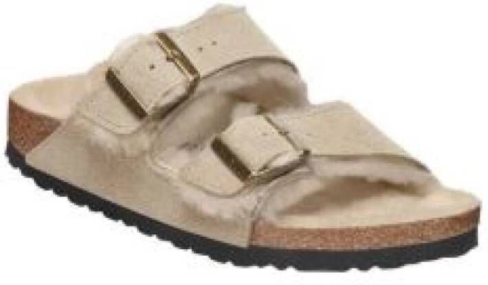 Birkenstock Platte Slides Beige Dames
