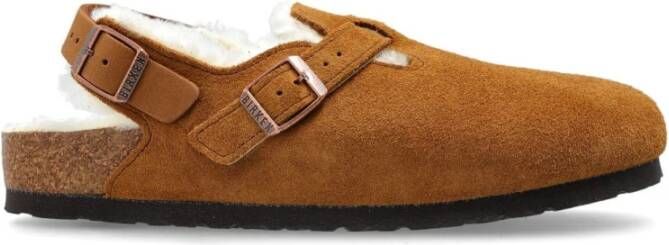 Birkenstock Bruine Suède Sandalen met Shearling Voering Brown Unisex - Foto 1