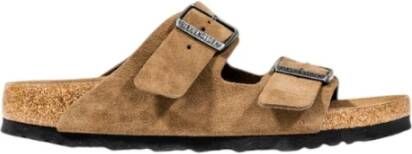 Birkenstock Beige Suède Gesp Slippers