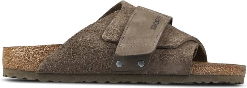 Birkenstock Kyoto Nubuck Leather Suede Sandalen Narrow bruin