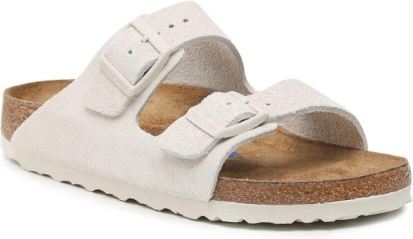 Birkenstock Platte sandalen Arizona Soft Footbed Suede Narrow Antique White - Foto 9