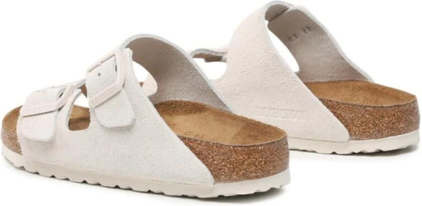Birkenstock Platte sandalen Arizona Soft Footbed Suede Narrow Antique White - Foto 10