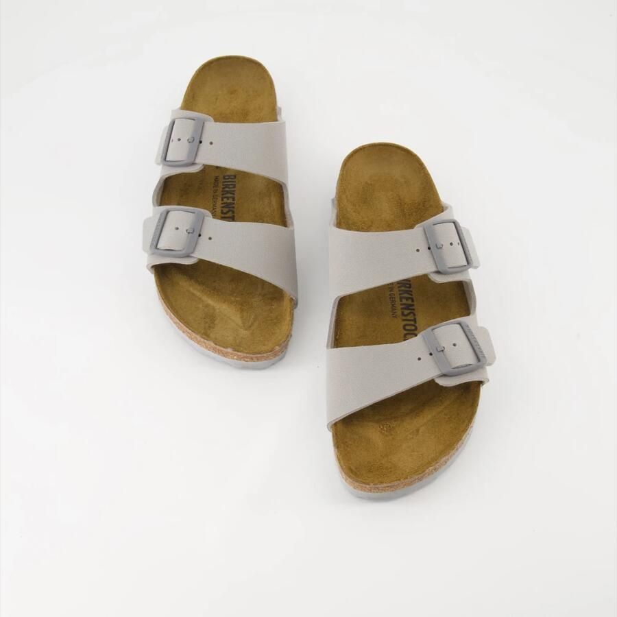 Birkenstock Antiek Wit Suède Leren Sliders White - Foto 5