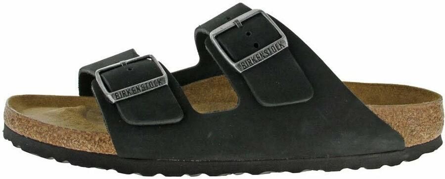 Birkenstock ARIZONA SOFT FOOTBED NUBUK Dames slippers Zwart