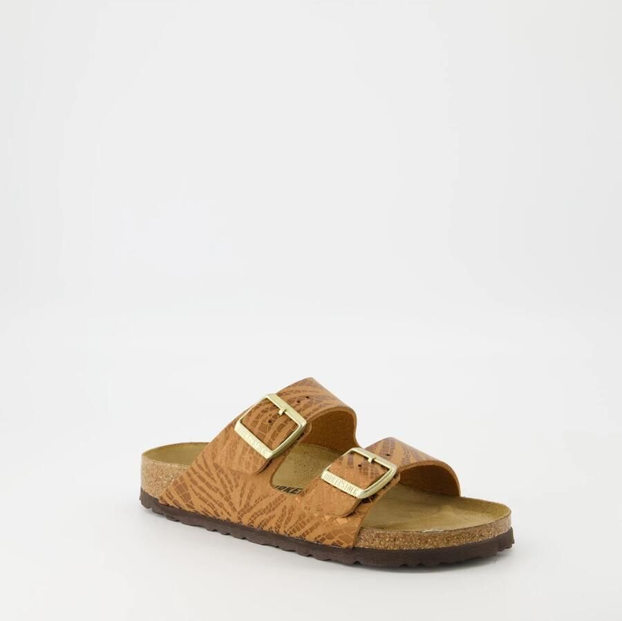 Birkenstock Platte sandalen Arizona Synthetik Narrow Zebra Pecan