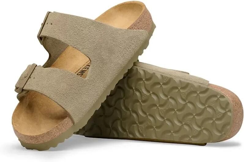 Birkenstock Narrow Arizona Suede Leather Faded Khaki - Foto 14